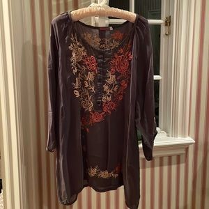 Embroidered Johnny Was blouse